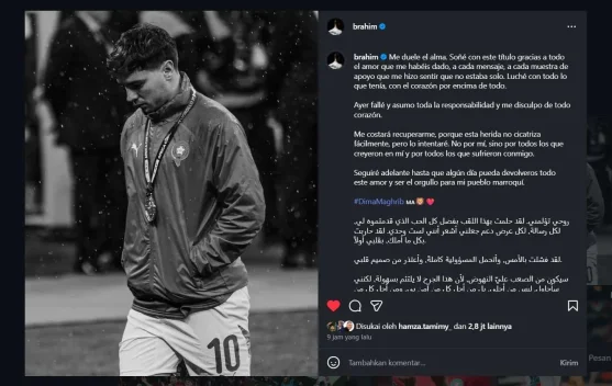 Penyesalan Brahim Díaz Usai Gagal Penalti Final AFCON