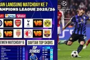 Jadwal Pertandingan Liga Champion Matchday 7 Tahun 2025/2026